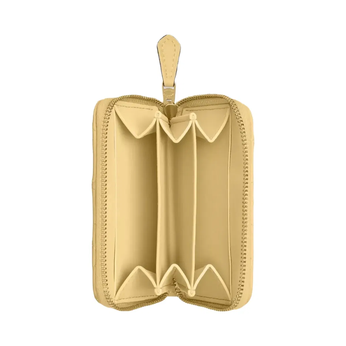 Coach Essential Small Zip Around Card Case With Pillow Quilting in Brass Vanilla