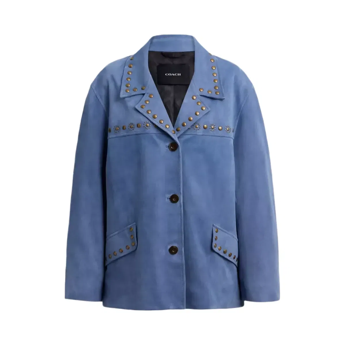 Coach Studded Suede Jacket in Blue