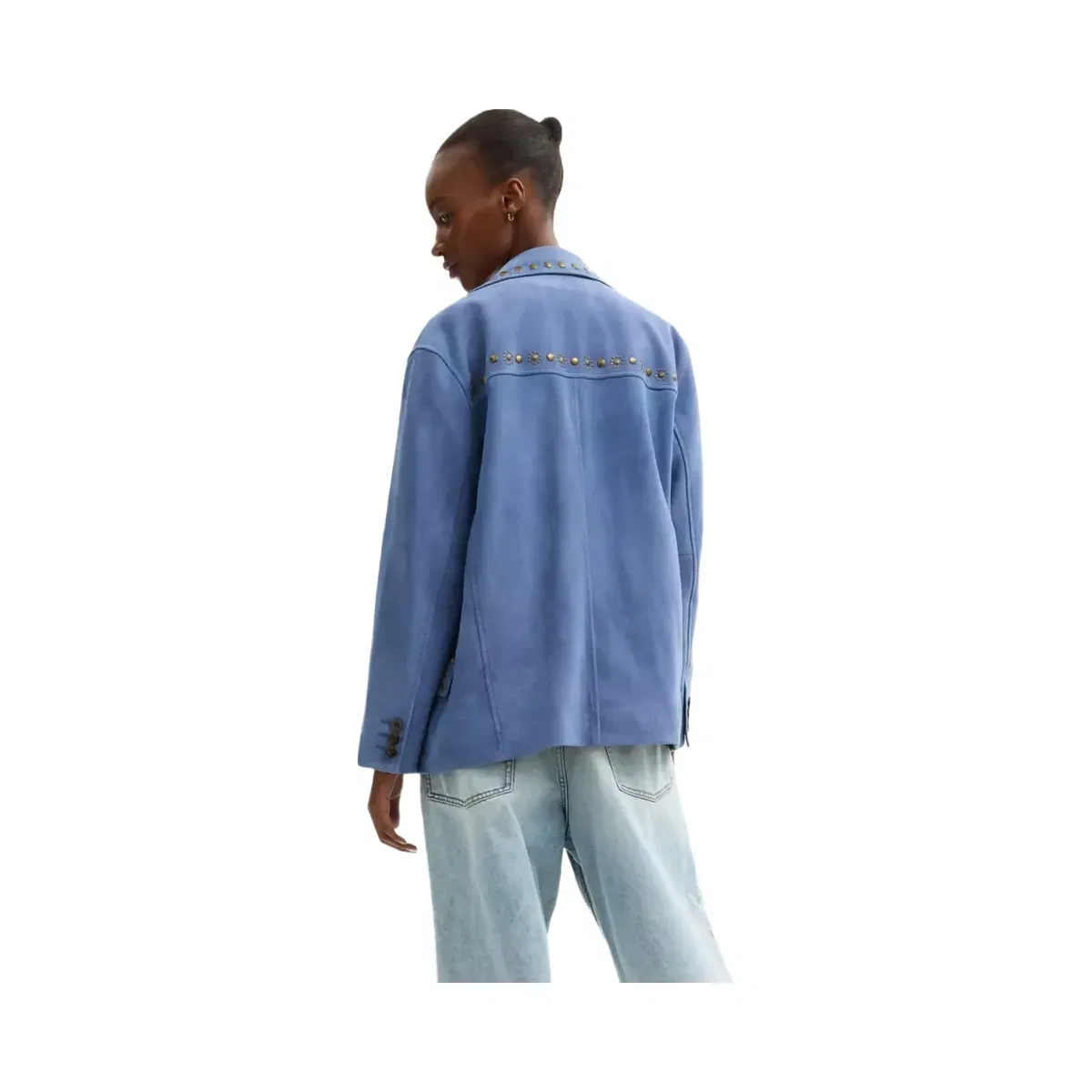 Coach Studded Suede Jacket in Blue