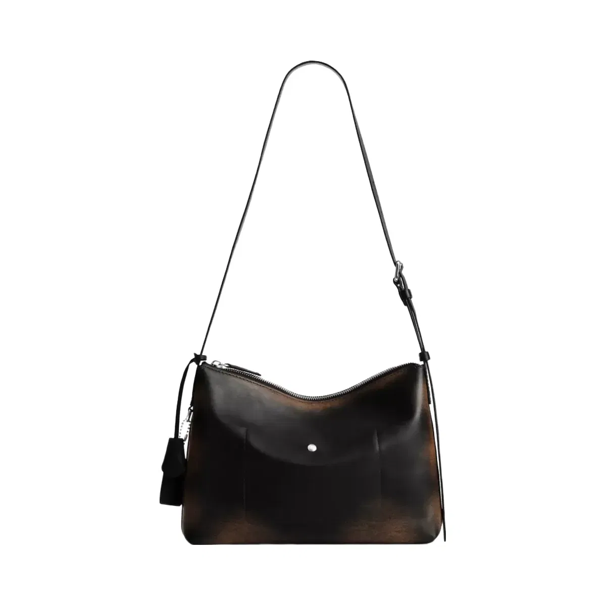 Coach Mott Messenger Bag 33 In Loved Leather in Black Light Tan