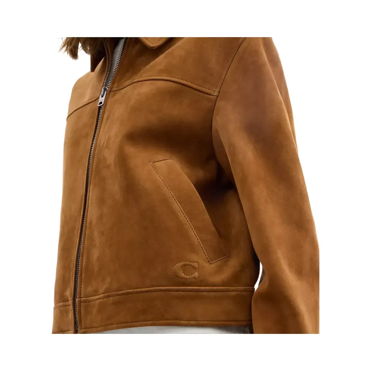 Coach Suede Jacket in Sepia