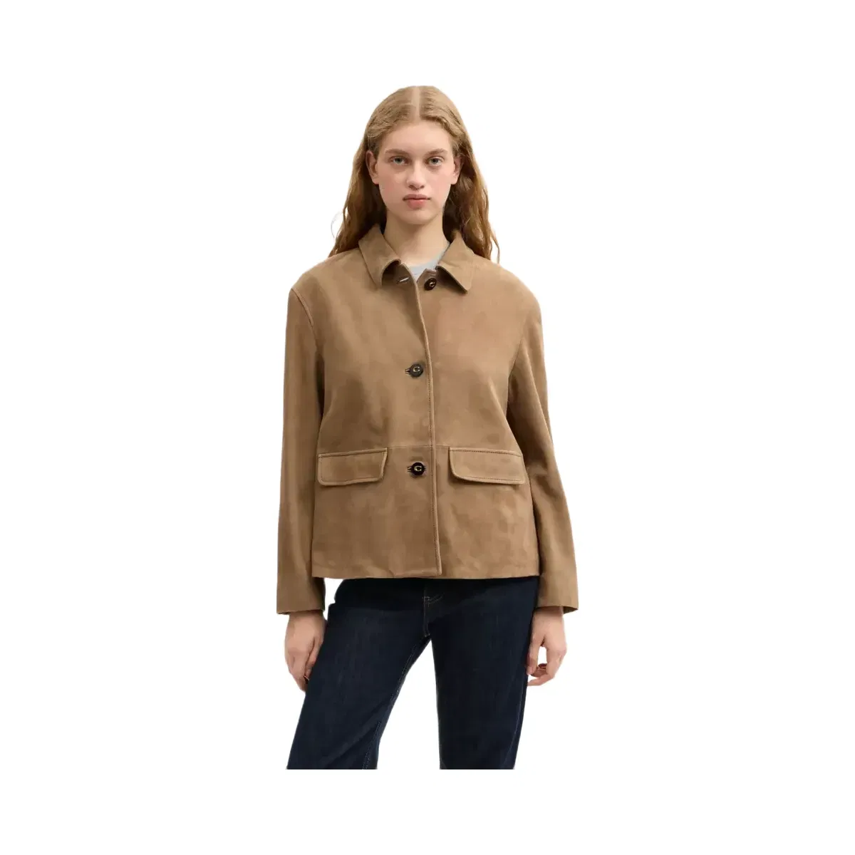 Coach Suede Coat in Umber