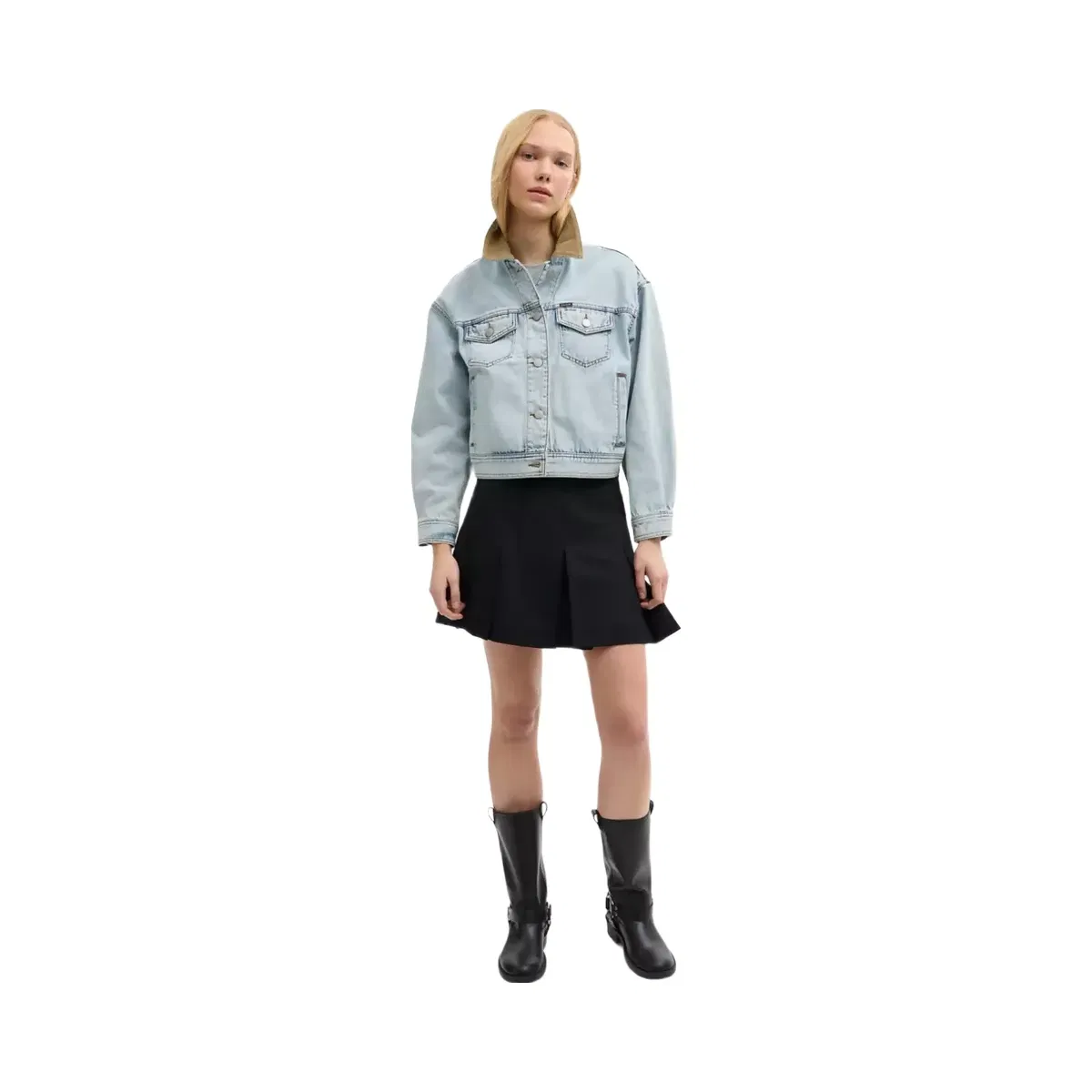 Coach Denim Jacket With Corduroy Collar In Organic Cotton in East River Wash