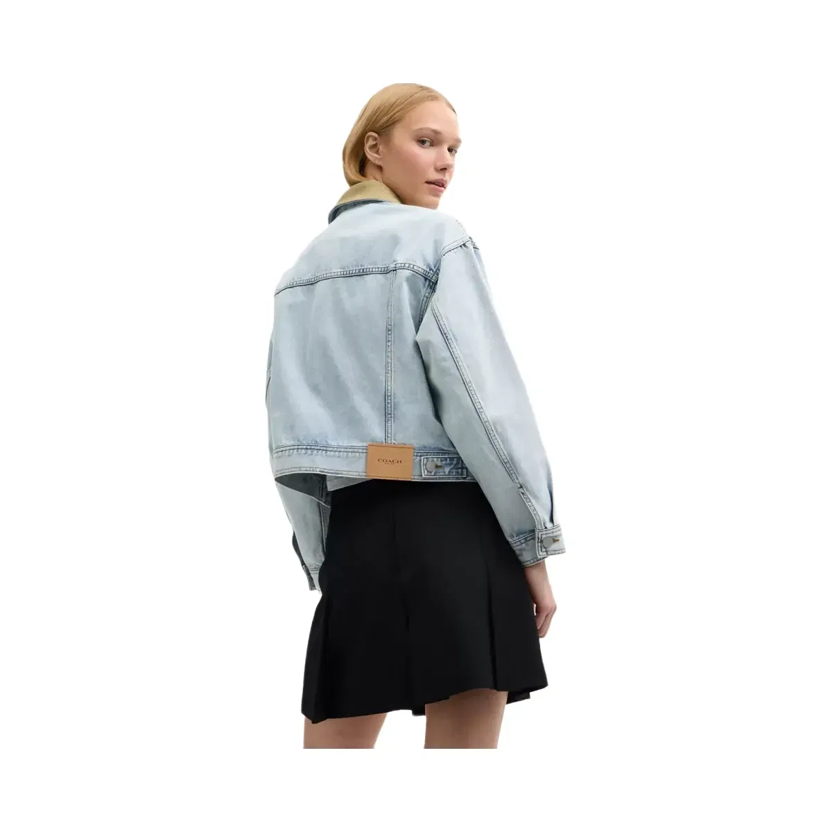 Coach Denim Jacket With Corduroy Collar In Organic Cotton in East River Wash