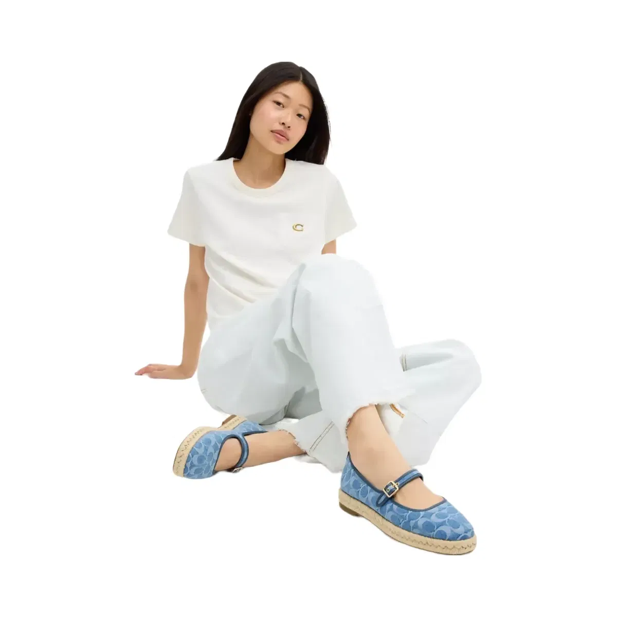 Coach Mary Jane Espadrille In Signature Denim in Indigo