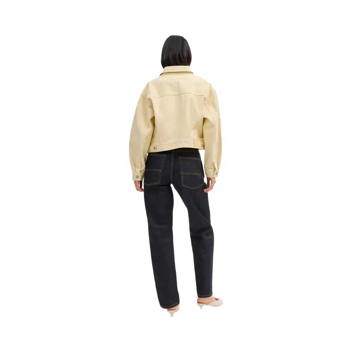 Coach Garment Dyed Denim Jacket in Straw