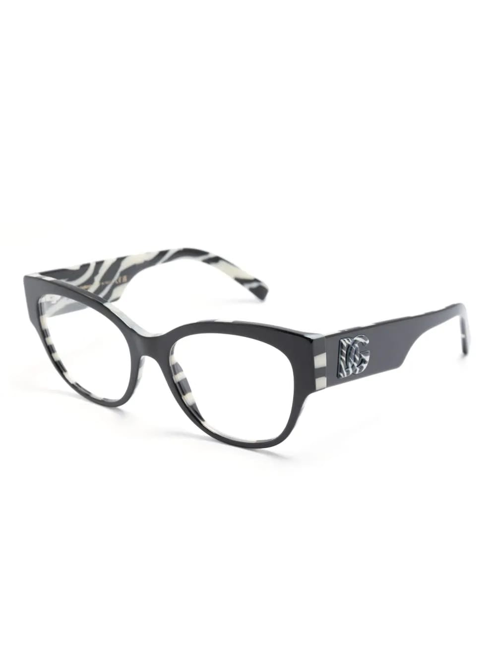 zebra-print butterfly-frame glasses