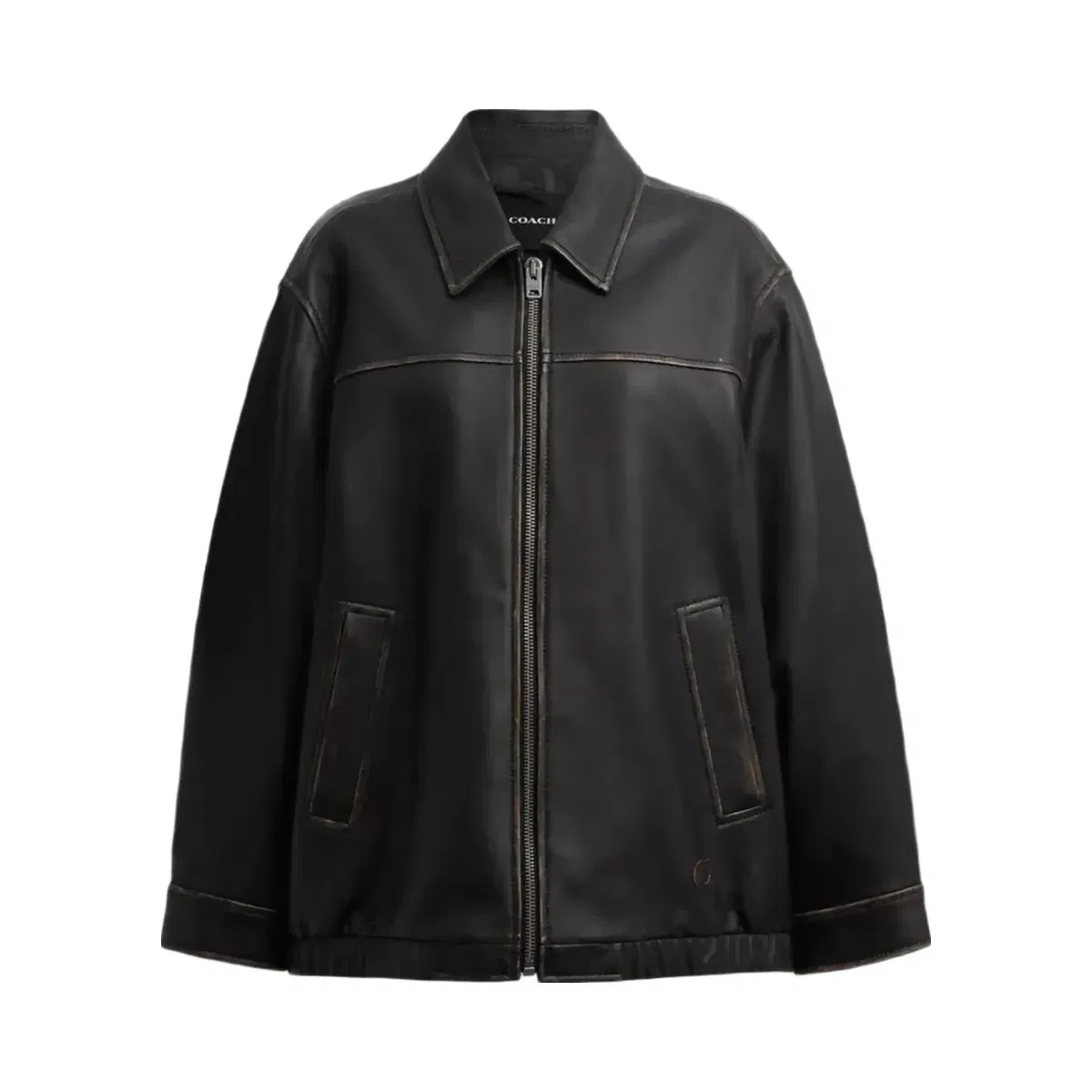 Coach Loved Oversized Leather Jacket in Black