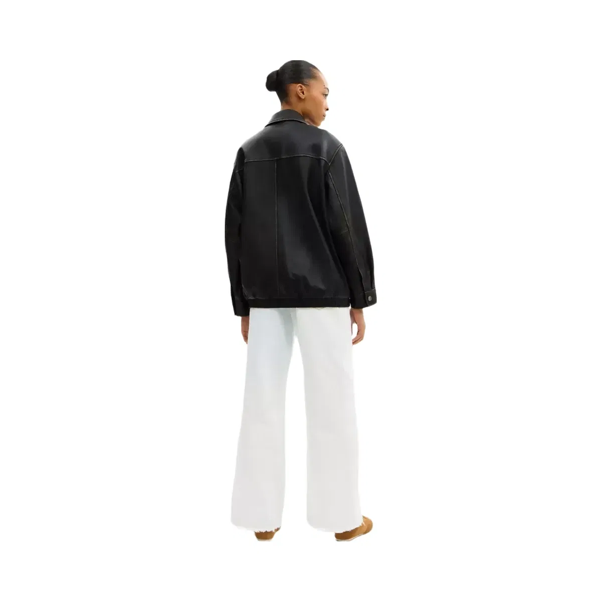 Coach Loved Oversized Leather Jacket in Black