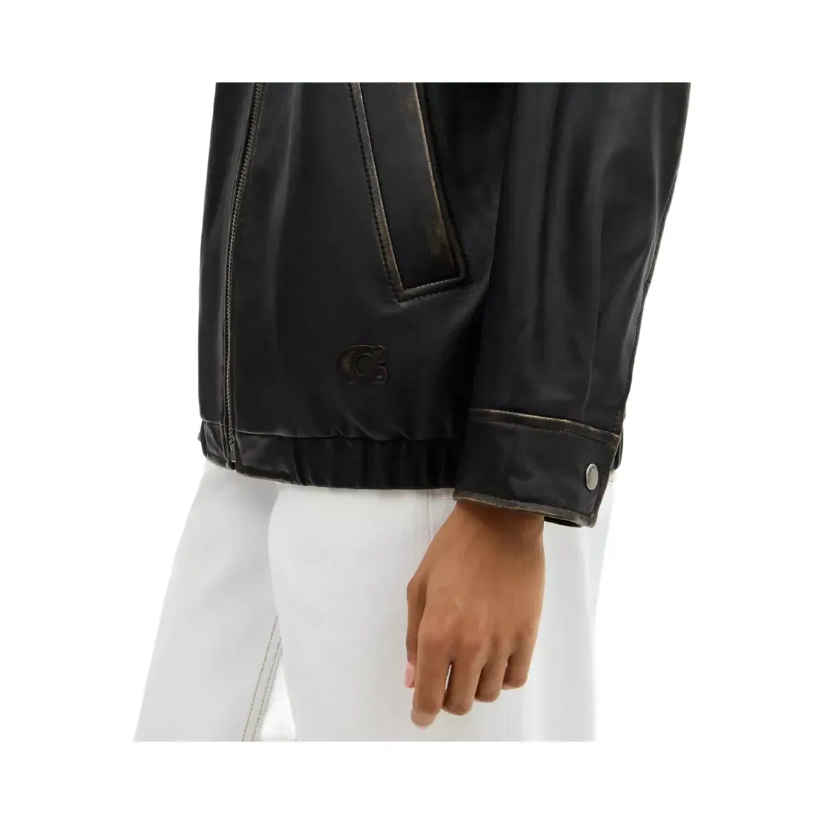 Coach Loved Oversized Leather Jacket in Black
