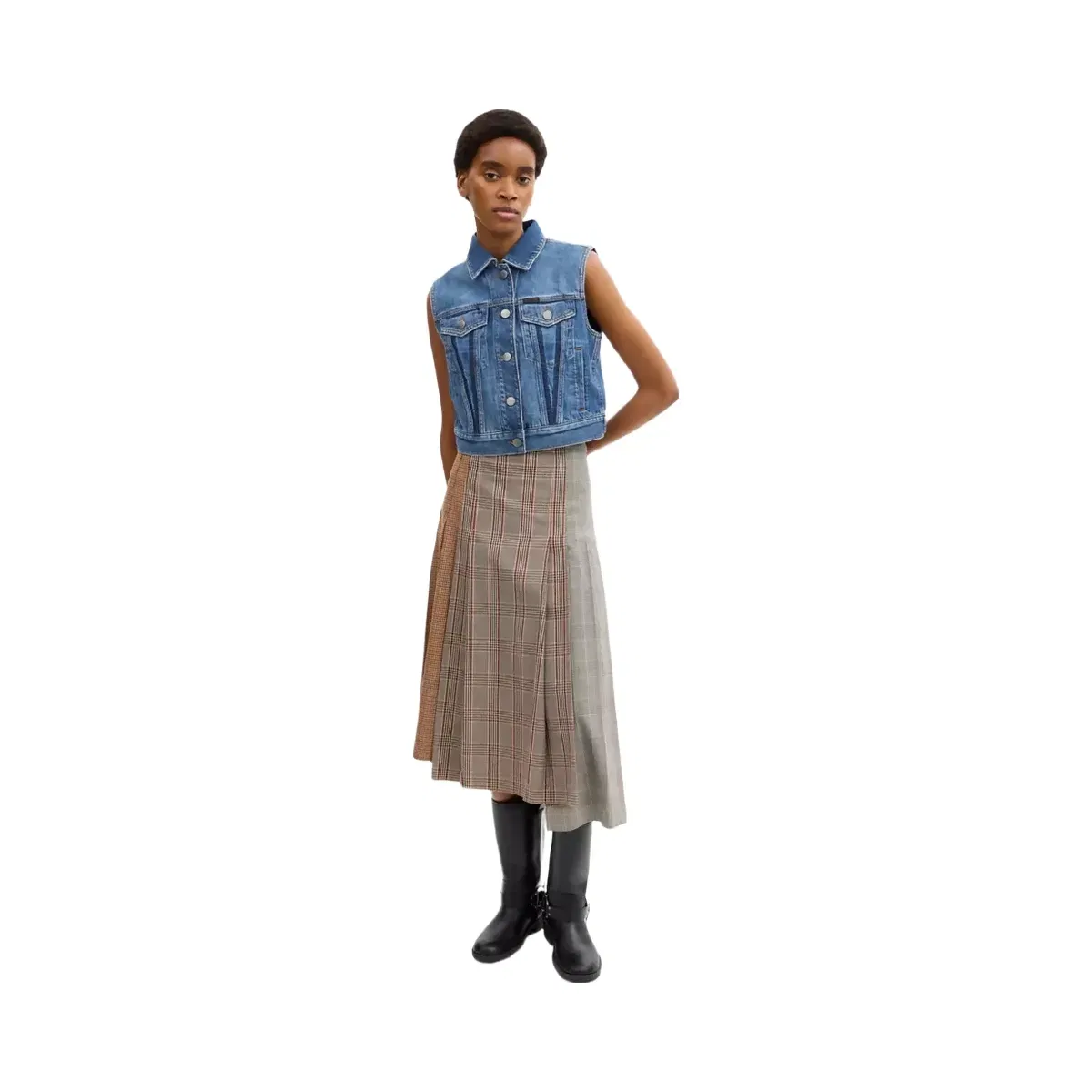 Coach Shrunken Denim Workwear Vest in Blue