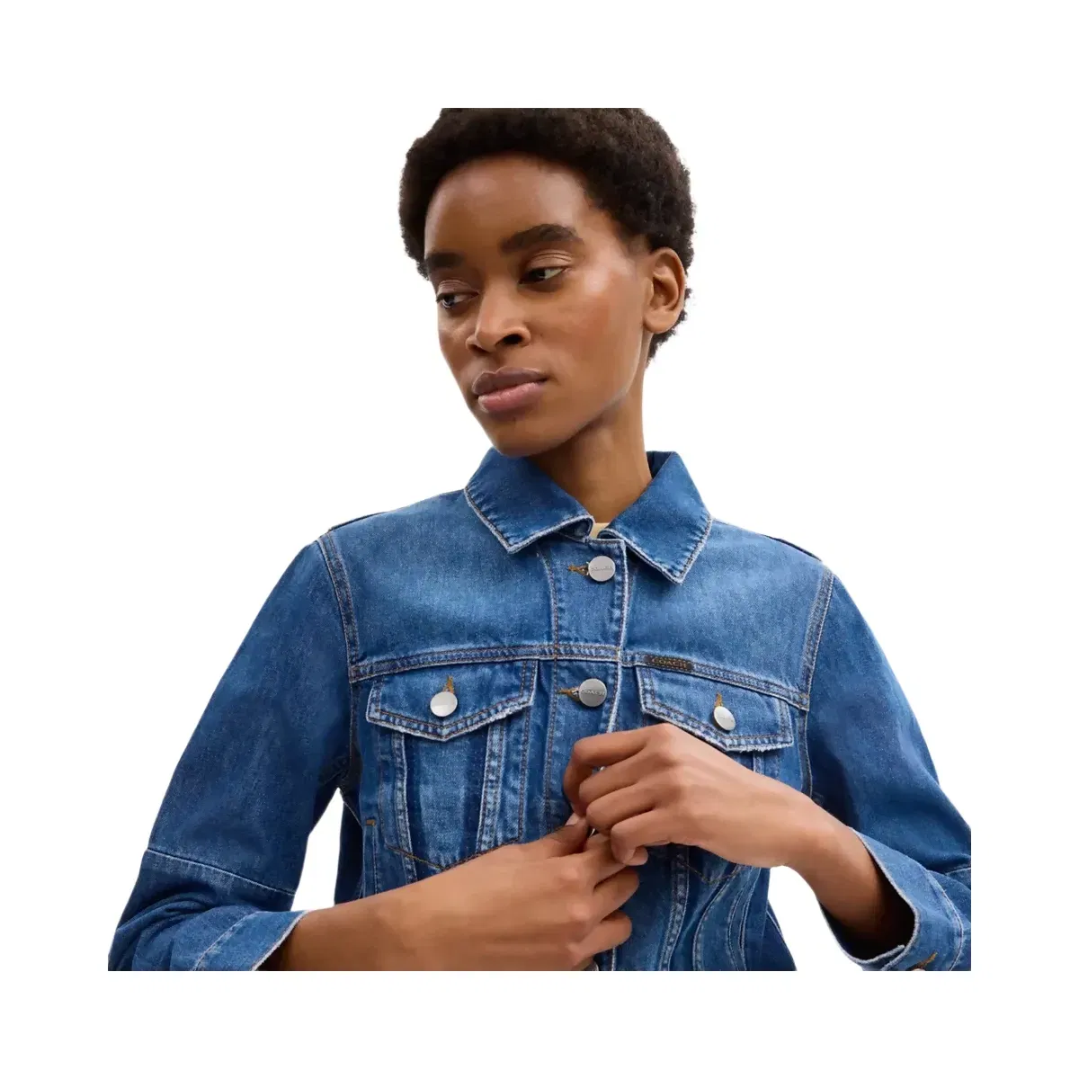 Coach Shrunken Denim Workwear Jacket in Blue