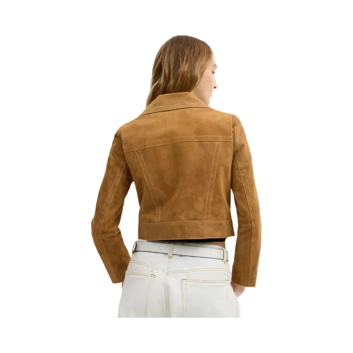 Coach Asymmetric Suede Jacket in Brown