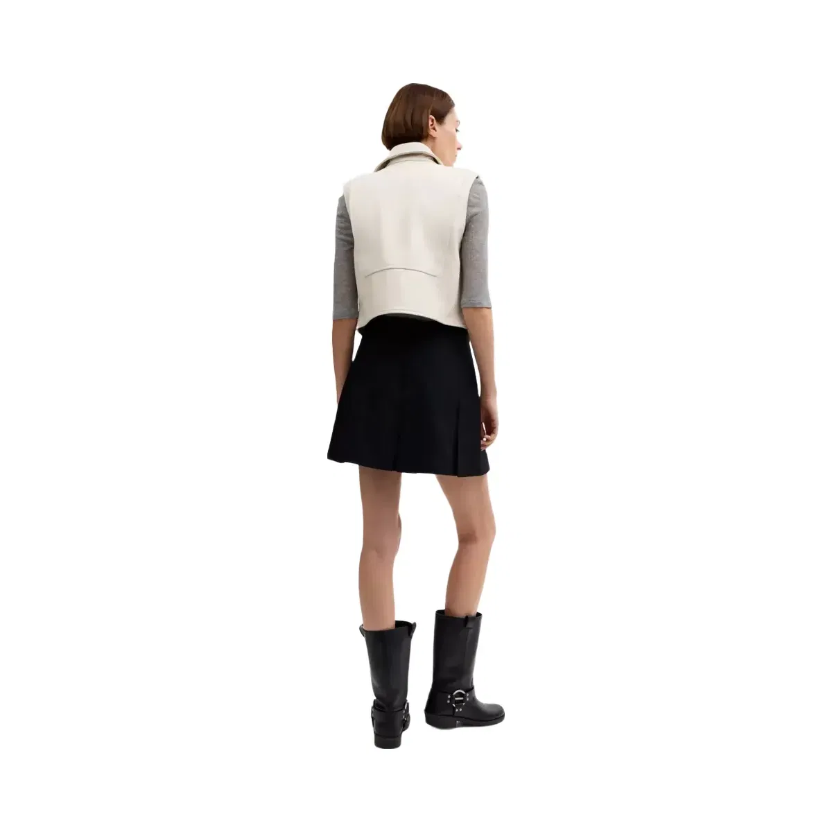 Coach Leather Moto Vest in White