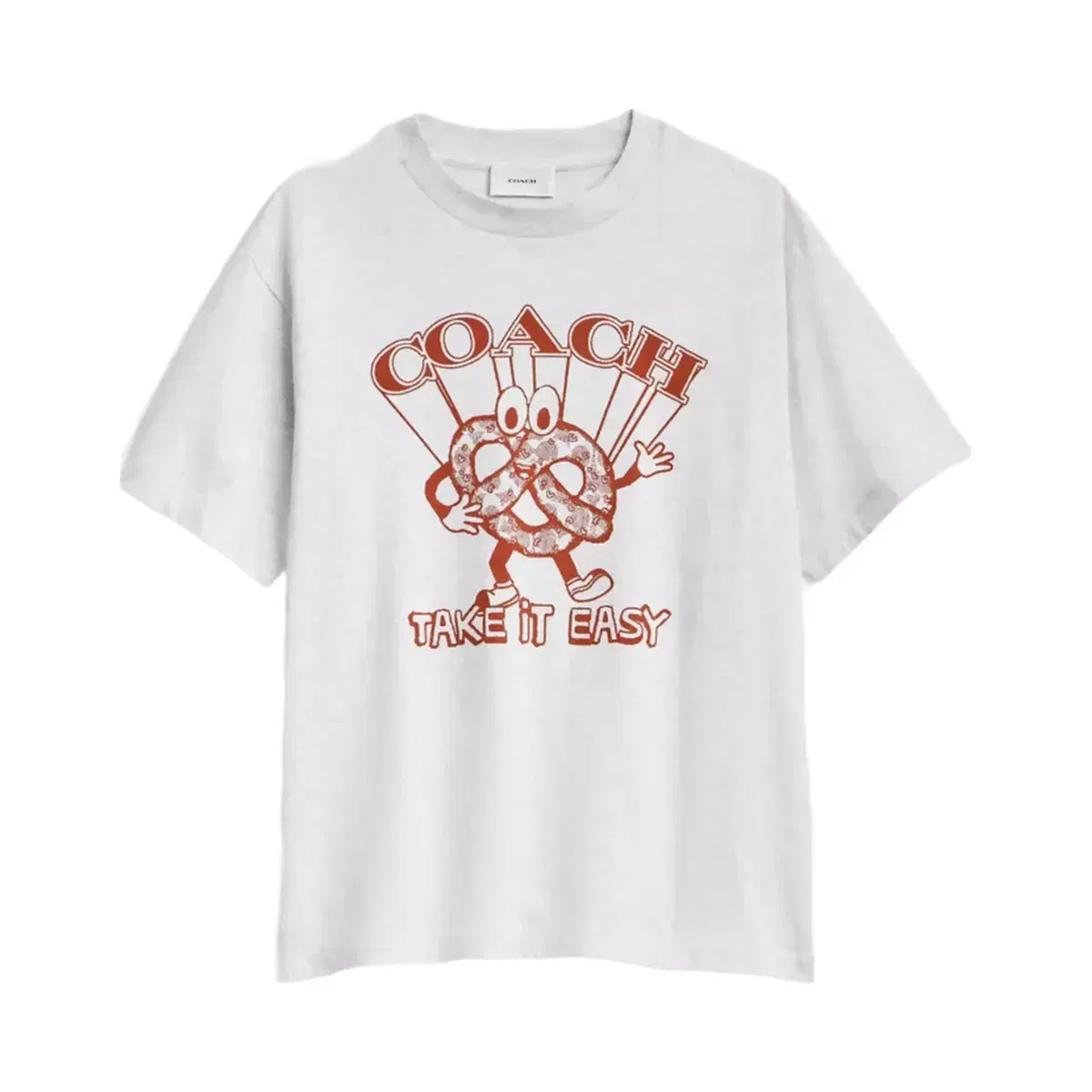 Coach Pretzel Relaxed T-Shirt In Organic Cotton in Heather Grey