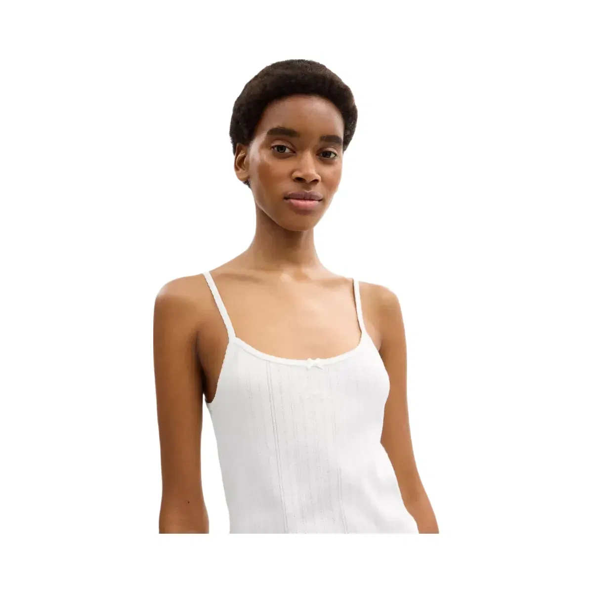 Coach Pointelle Tank in Off White