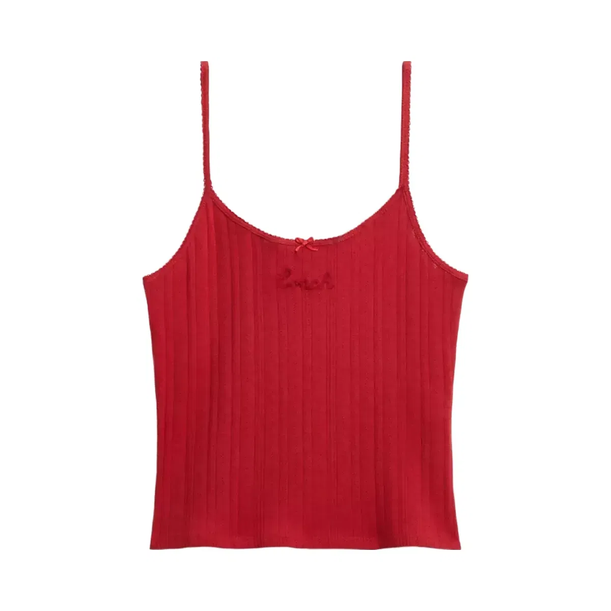 Coach Pointelle Tank in Scarlet