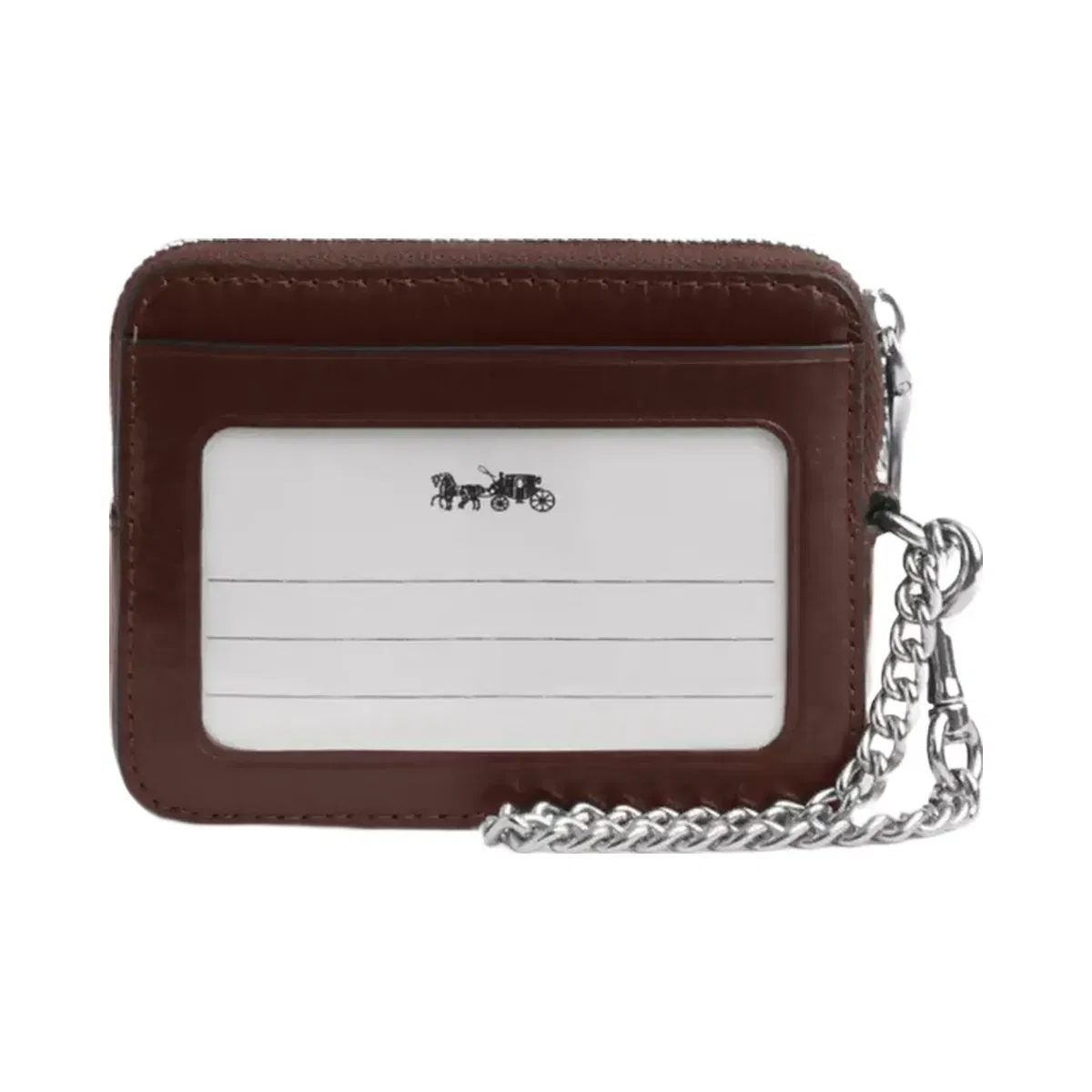 Coach Zip Card Case With Quilting in Silver Maple