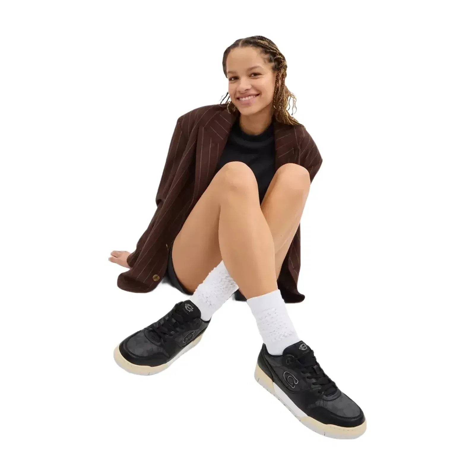 Coach Soho Sneaker With Signature Canvas in Charcoal Black
