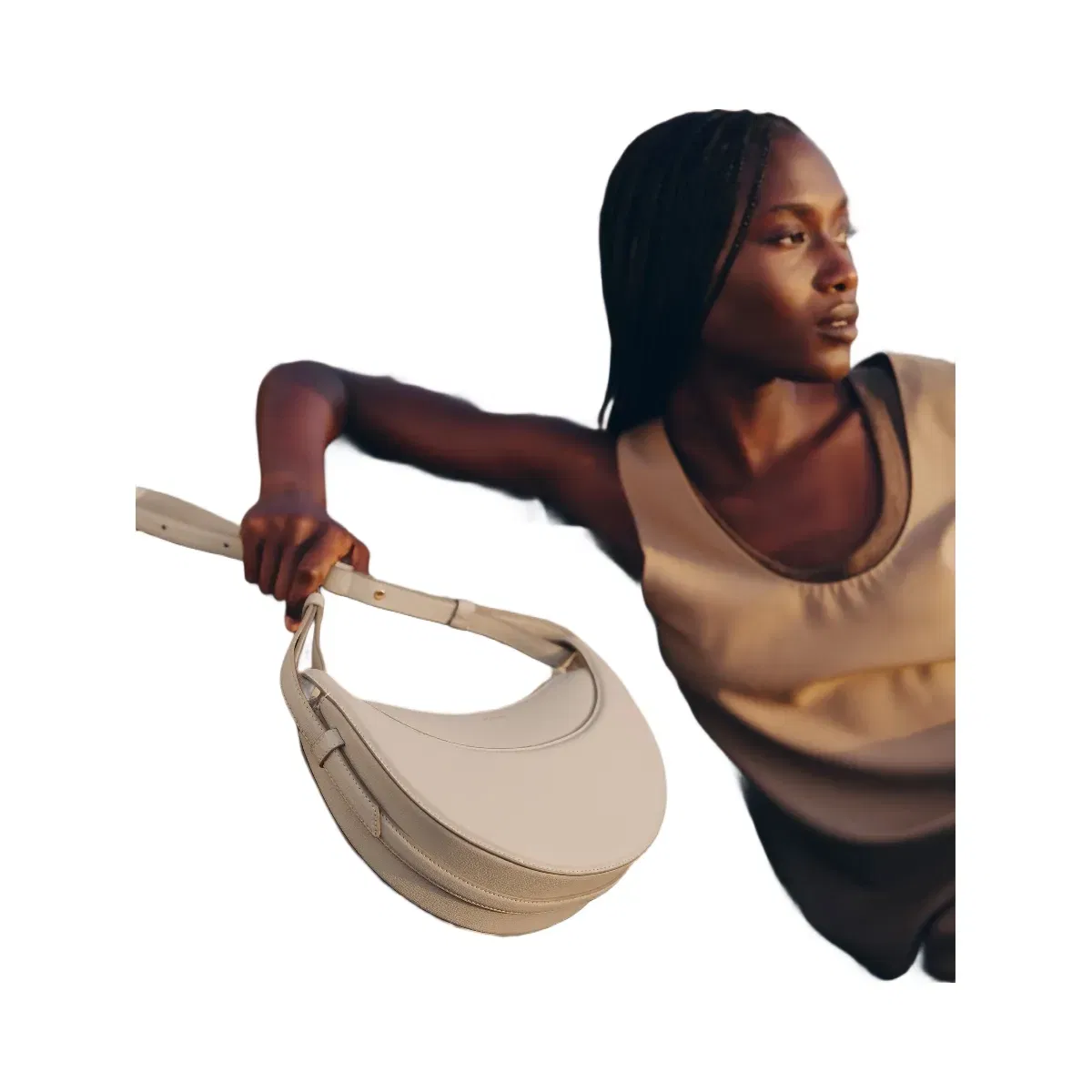 Polène Numéro Dix Textured Leather Bag Chalk