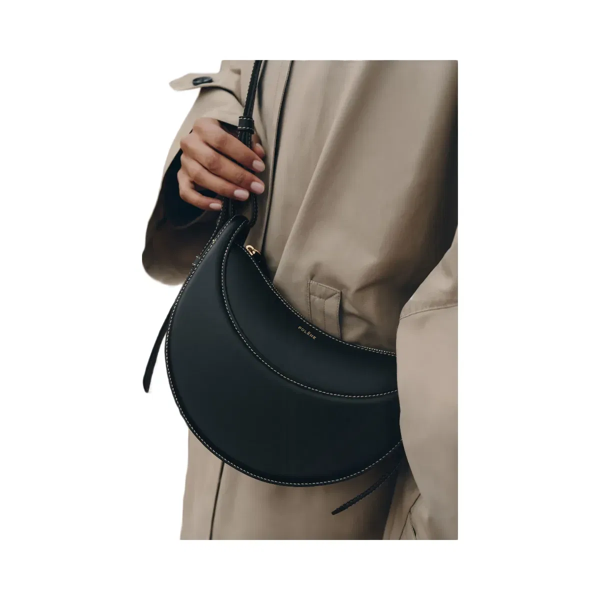 Polène Numéro Dix Smooth Leather Bag Black