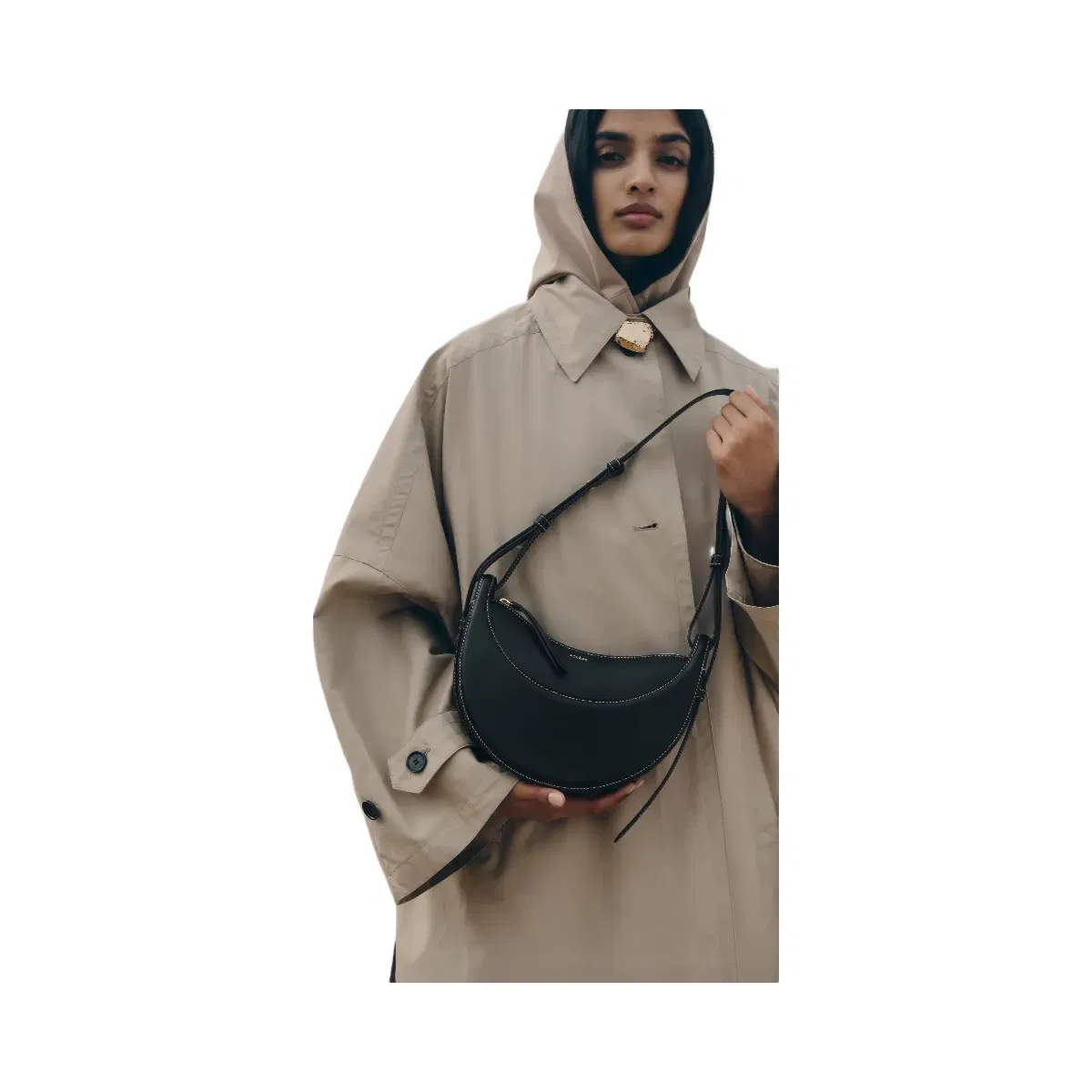 Polène Numéro Dix Smooth Leather Bag Black