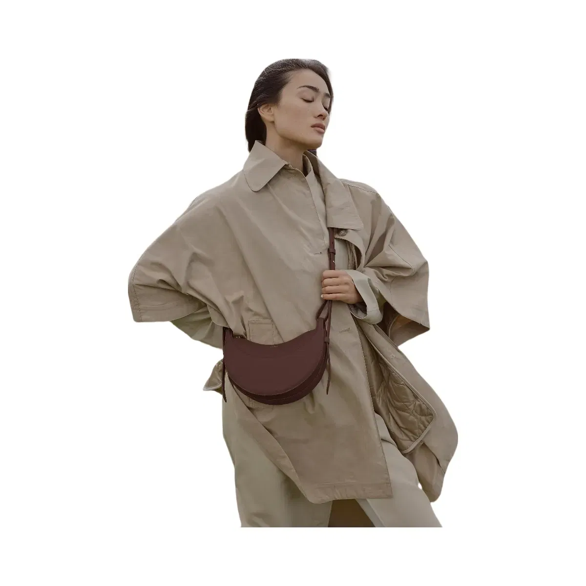Polène Numéro Dix Textured Leather Bag Sandalwood