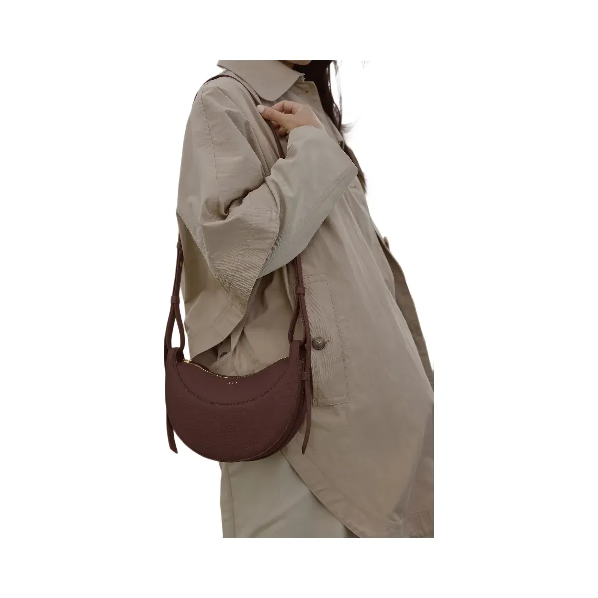 Polène Numéro Dix Textured Leather Bag Sandalwood