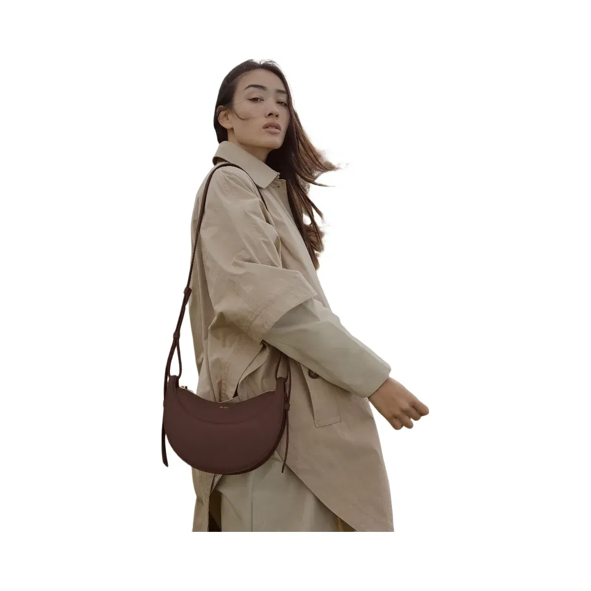 Polène Numéro Dix Textured Leather Bag Sandalwood
