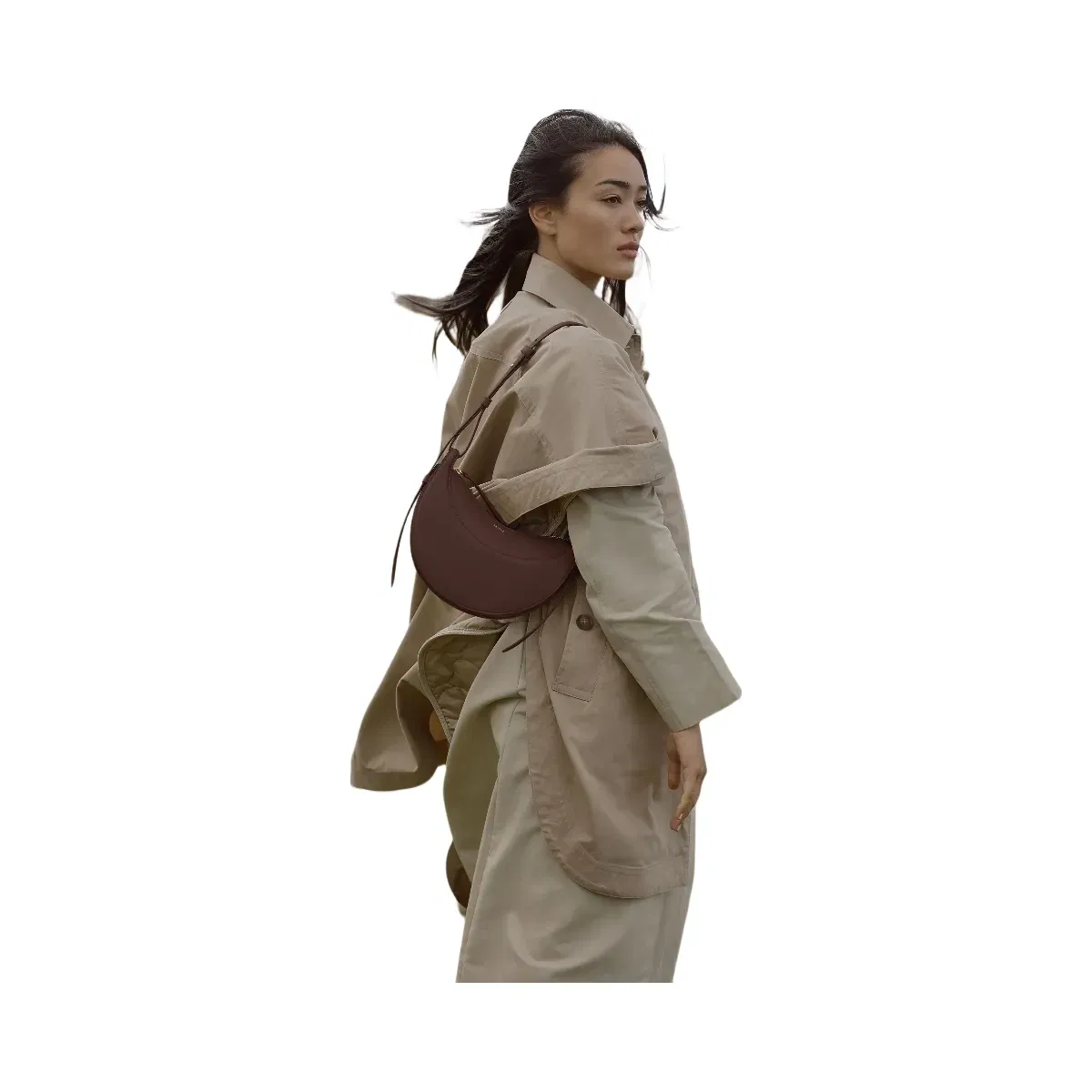 Polène Numéro Dix Textured Leather Bag Sandalwood
