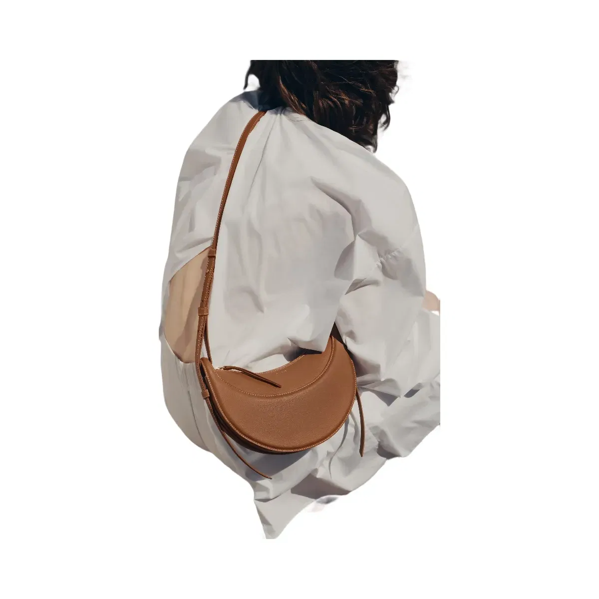 Polène Numéro Dix Textured Leather Bag Camel