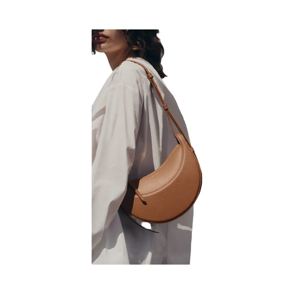 Polène Numéro Dix Textured Leather Bag Camel