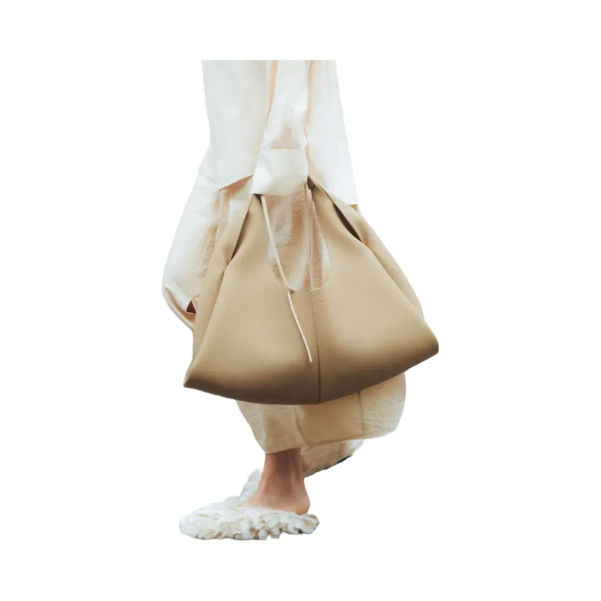 Polène Shuldo Textured Leather Bag Desert