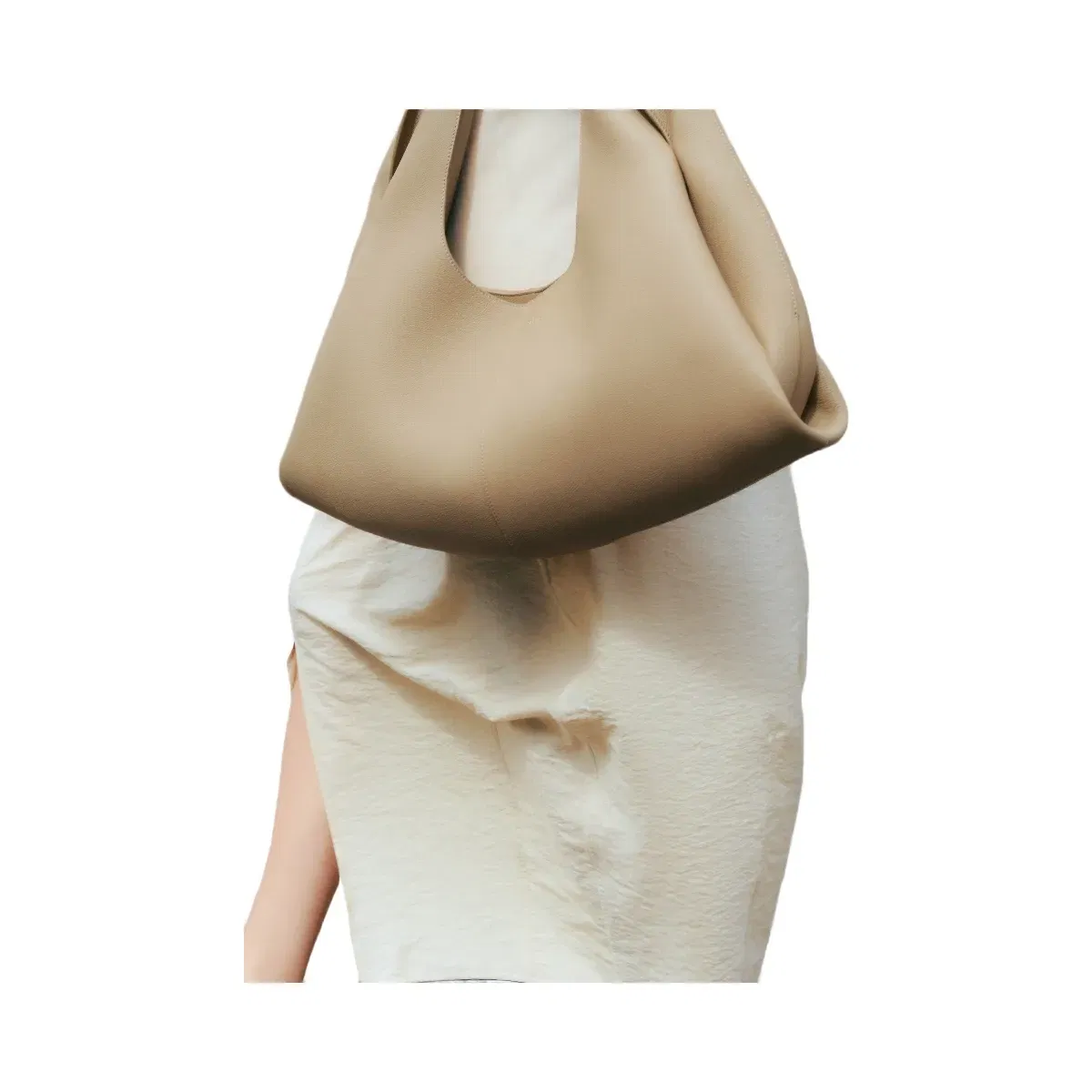 Polène Shuldo Textured Leather Bag Desert