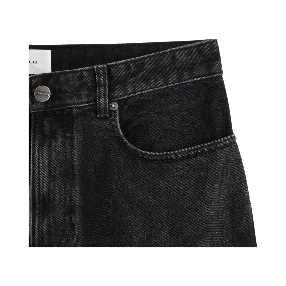 Coach Black Taper Jeans In Organic Cotton in Black