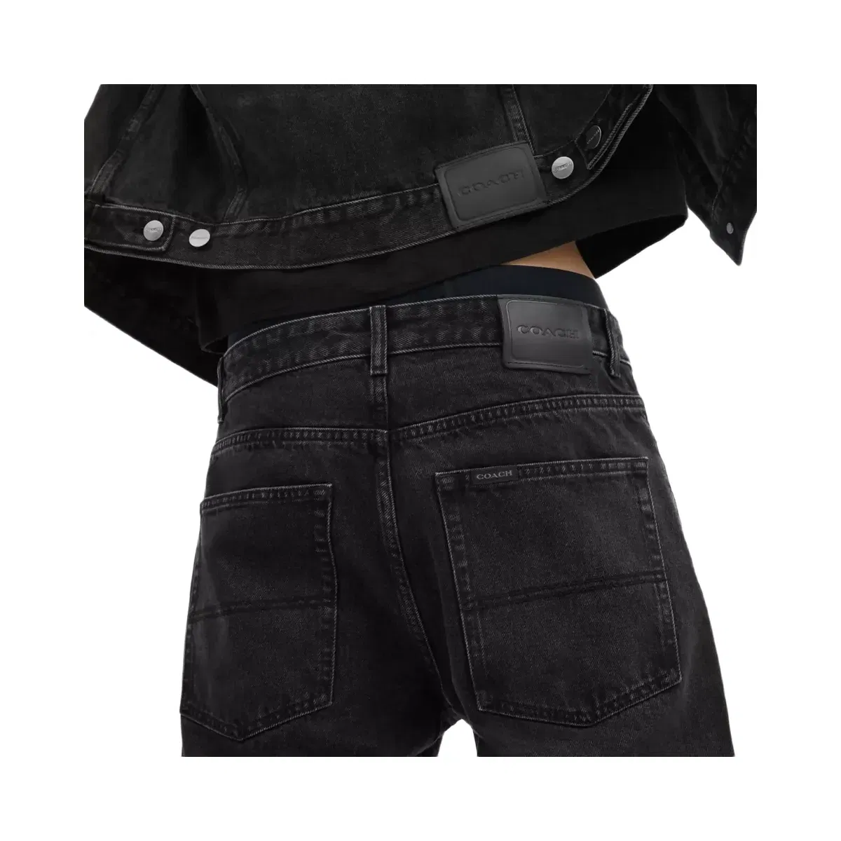 Coach Black Taper Jeans In Organic Cotton in Black