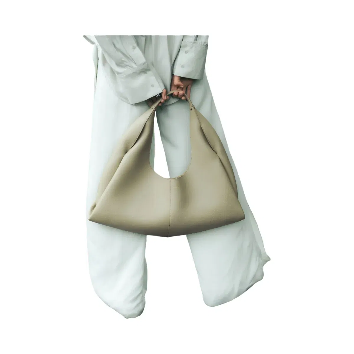Polène Shuldo Textured Leather Bag Linden