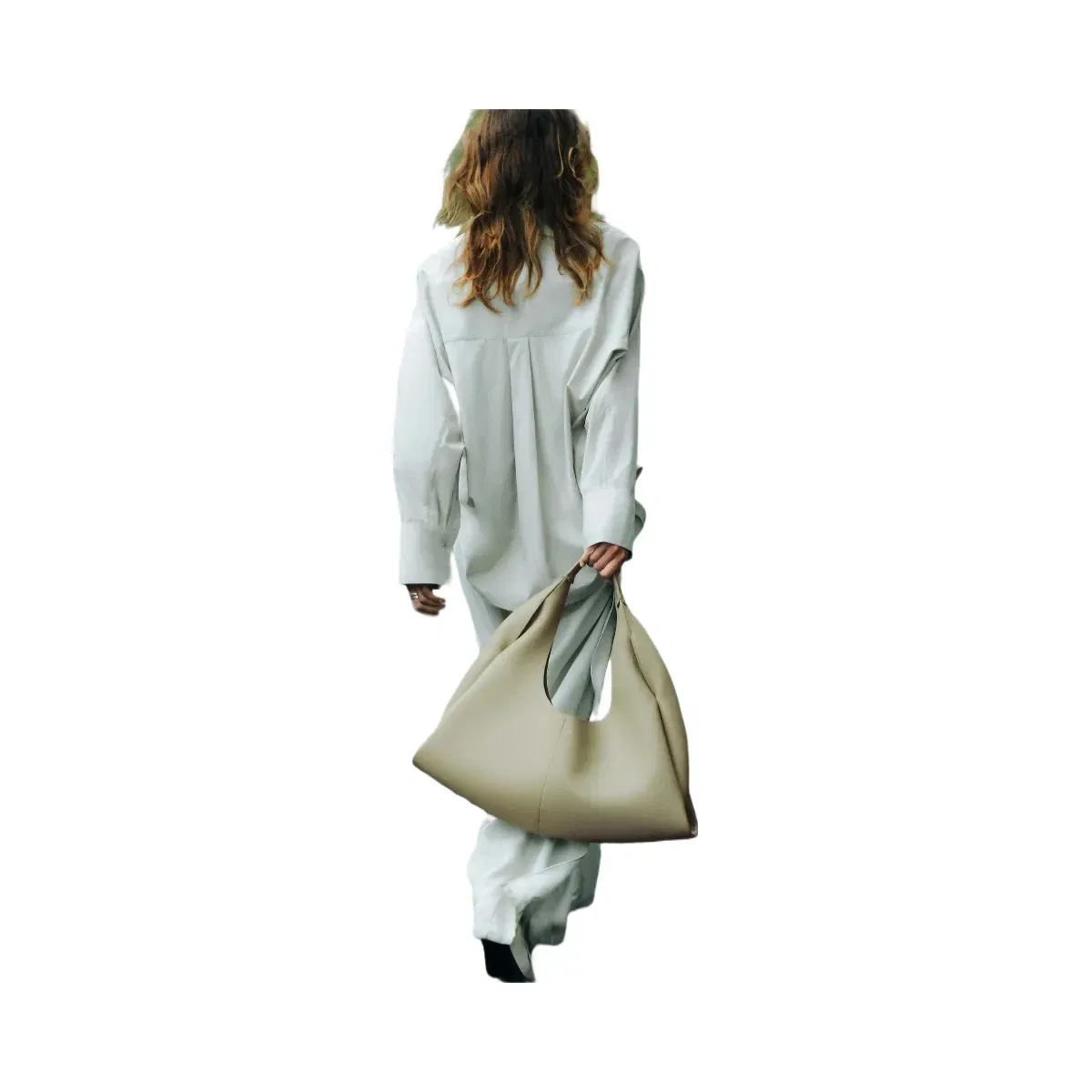 Polène Shuldo Textured Leather Bag Linden