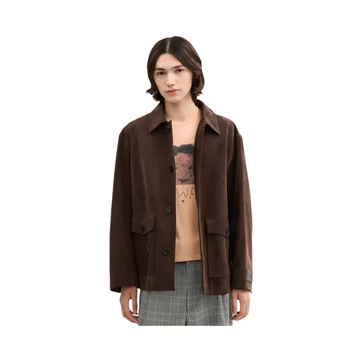 Coach Suede Shirt Jacket in Dark Brown