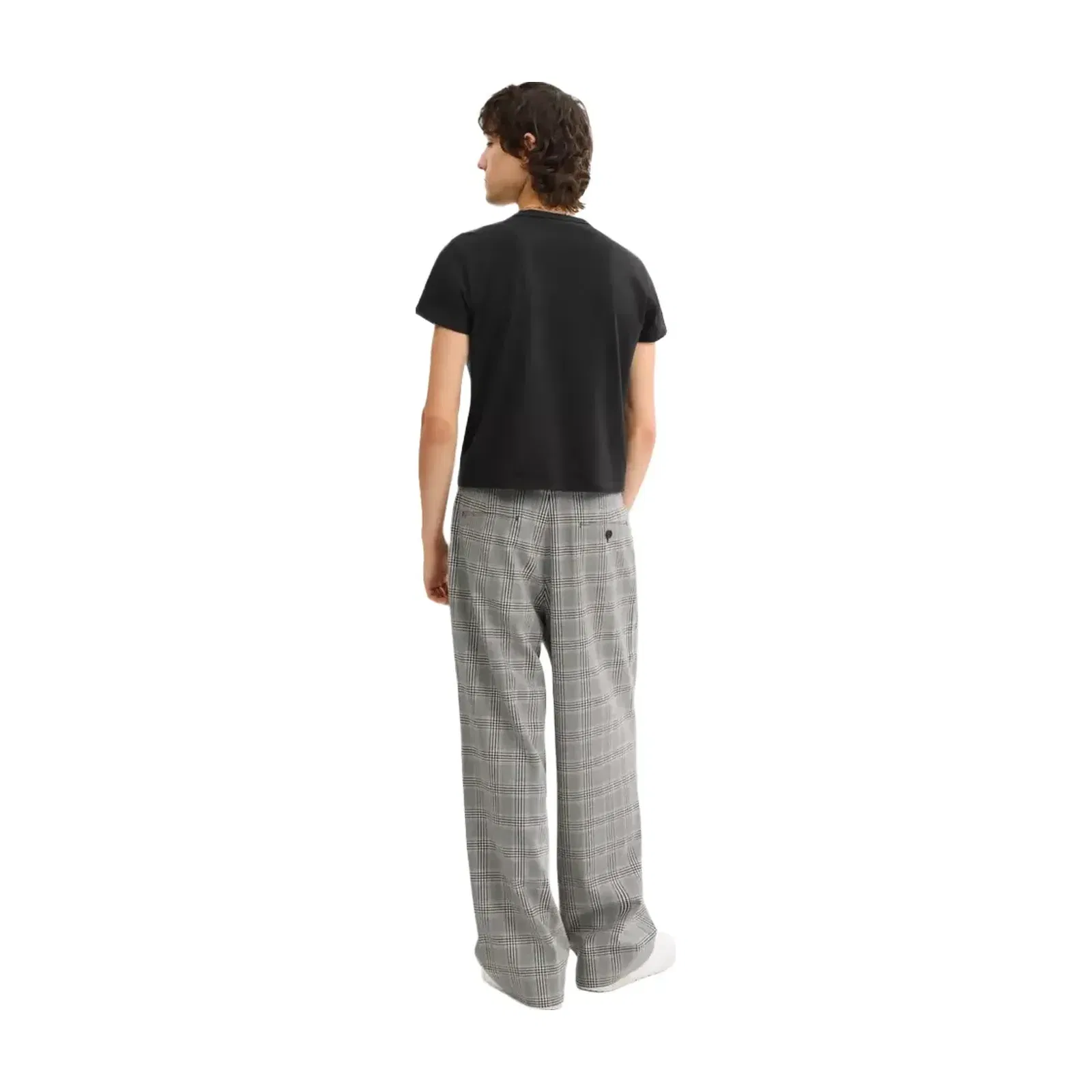 Coach Baggy Trousers in Grey Blue Plaid