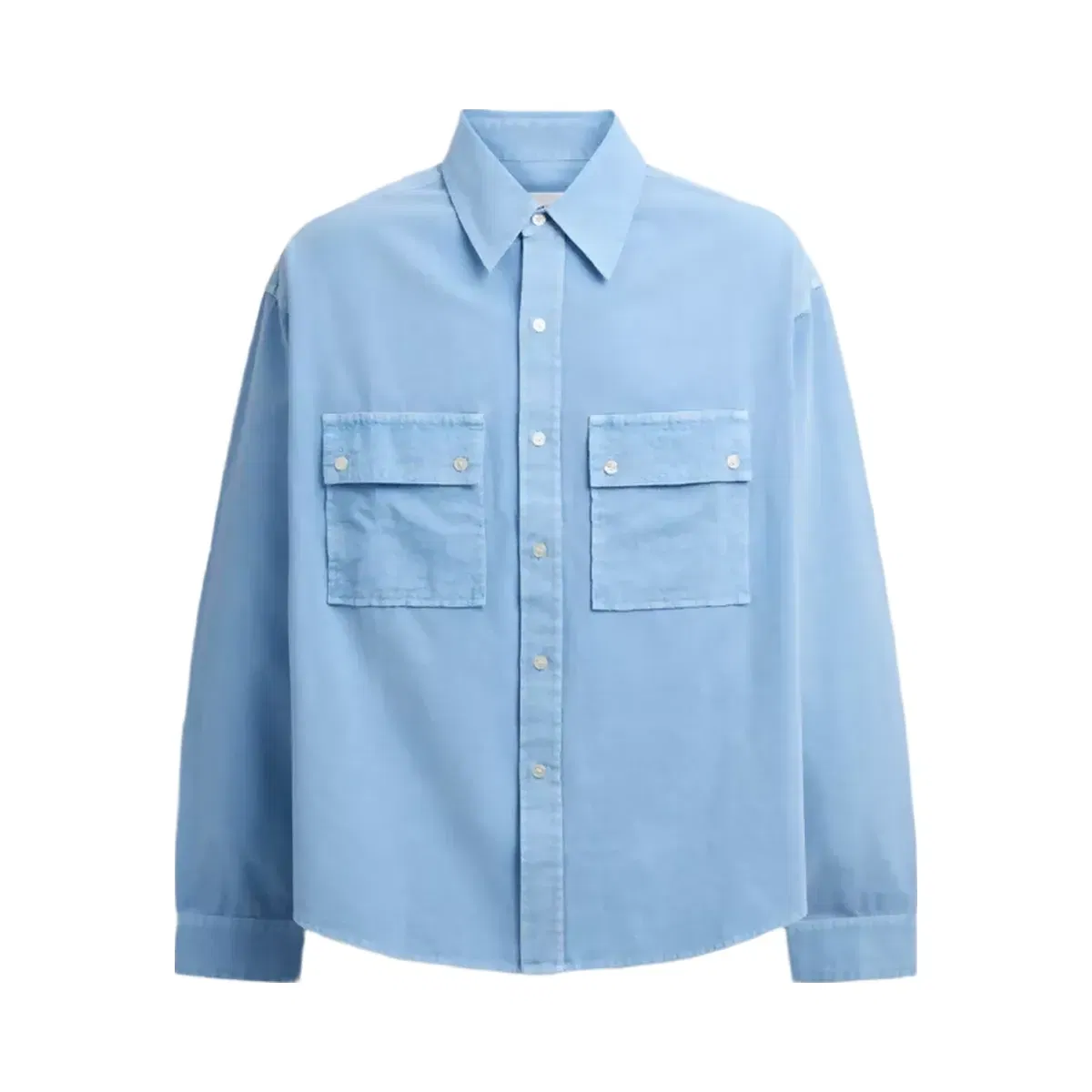 Coach Long Sleeve Canvas Shirt In Organic Cotton in Blue
