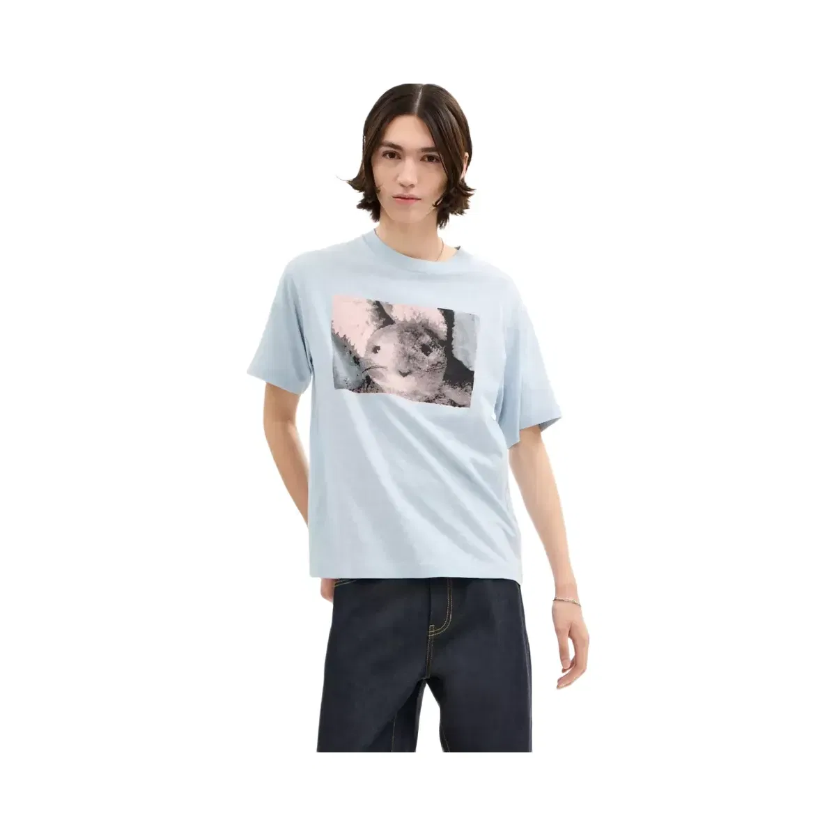 Coach Floppy Signature Relaxed T-Shirt in Blue Signature