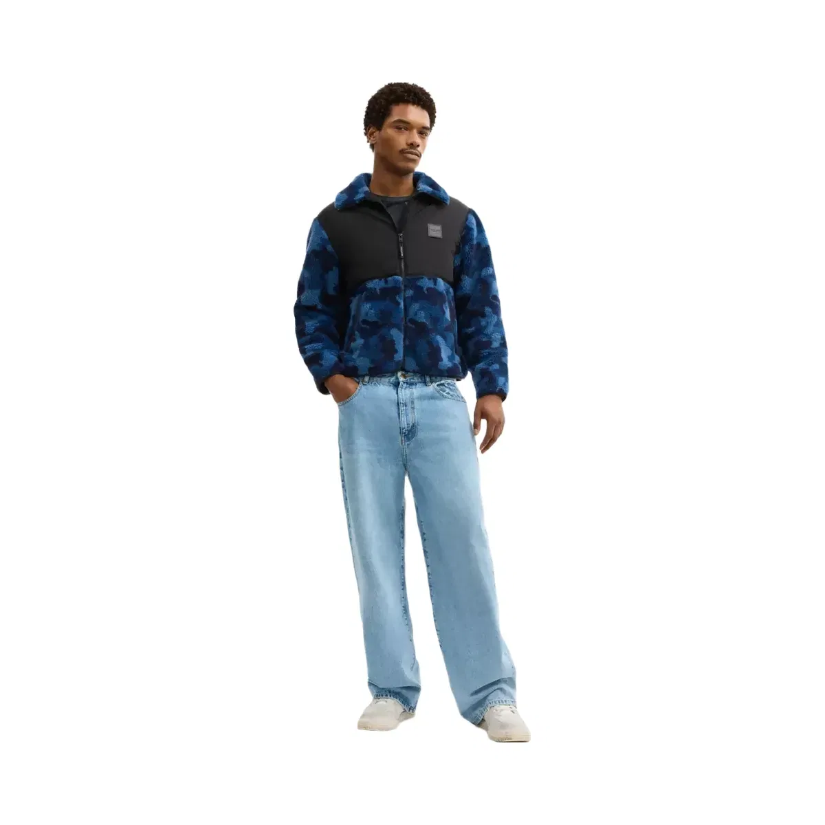 Coach Sherpa Jacket in Blue Camo