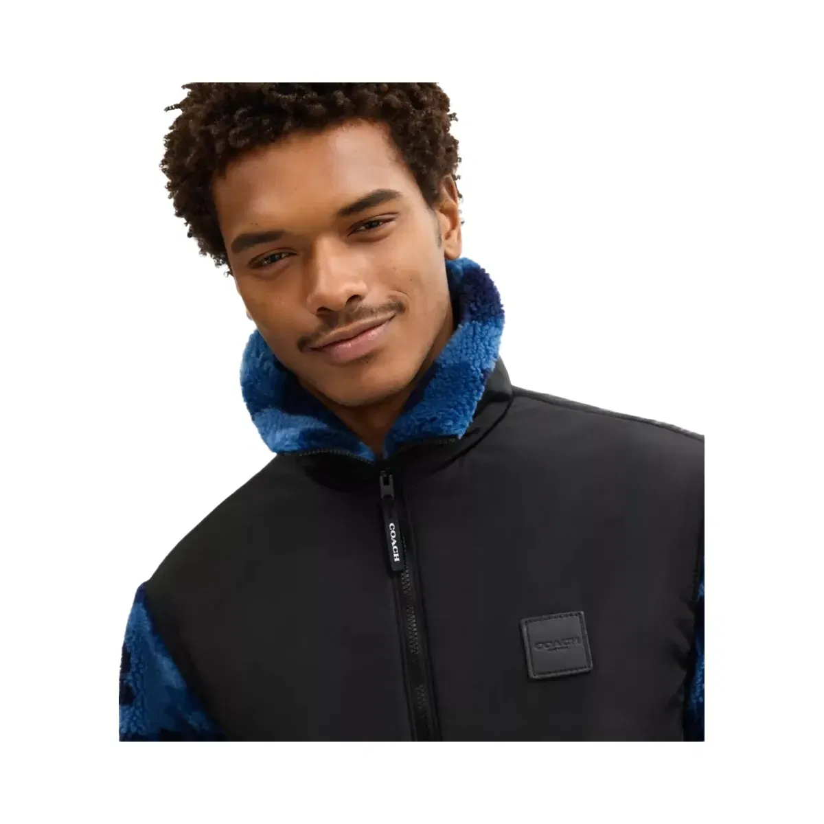 Coach Sherpa Jacket in Blue Camo