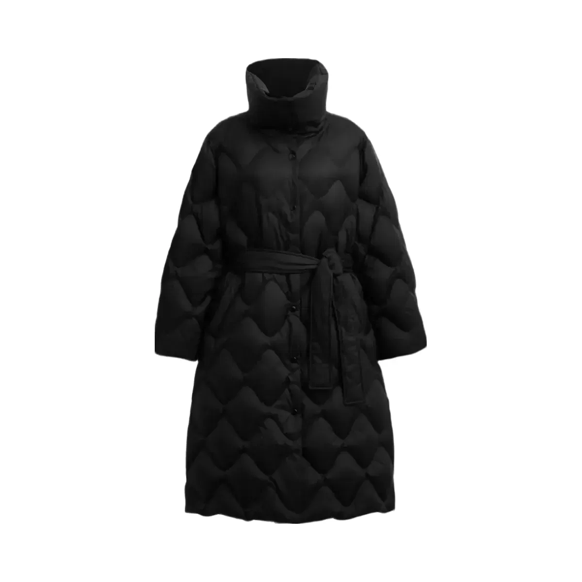 Coach Quilted Long Puffer in Black