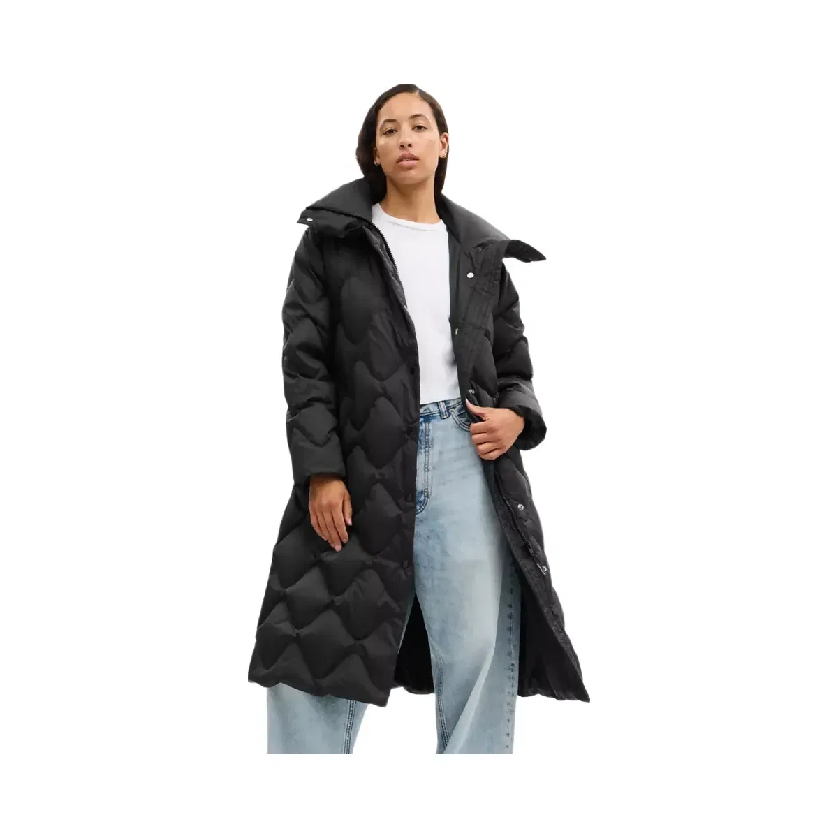 Coach Quilted Long Puffer in Black