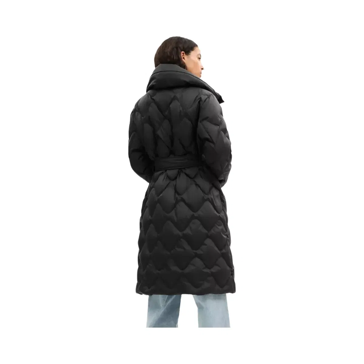 Coach Quilted Long Puffer in Black
