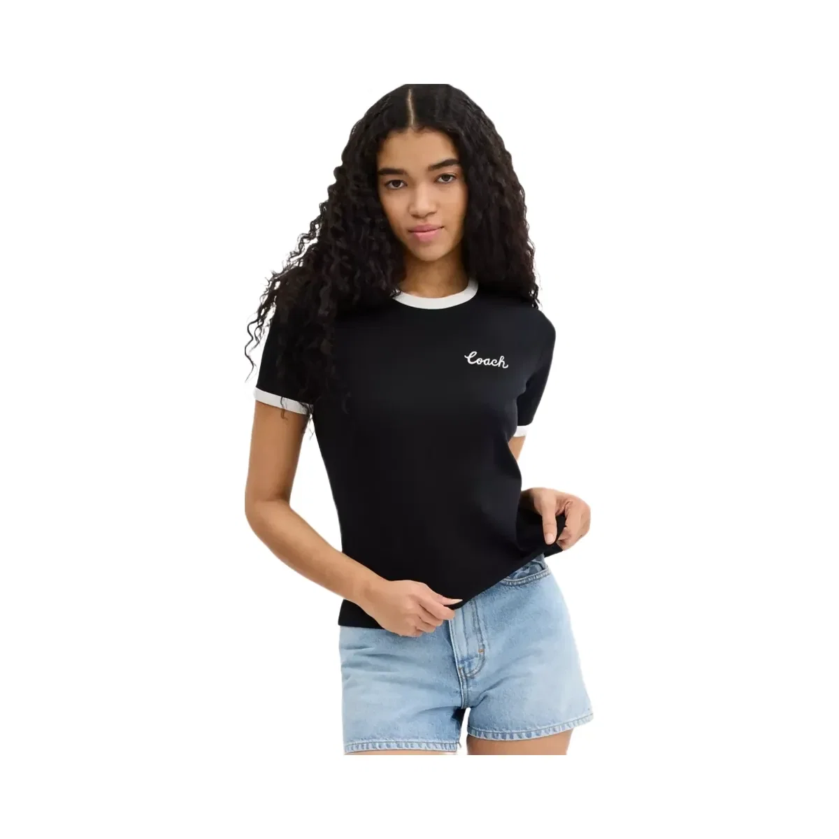 Coach Coach Ringer T-Shirt in Black