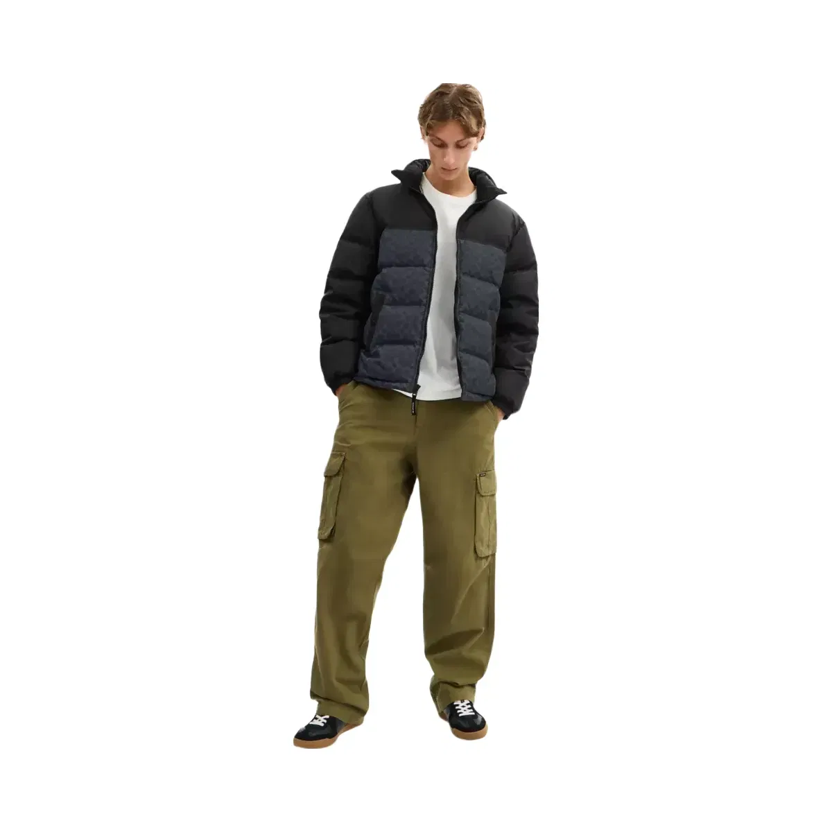 Coach Signature Down Jacket In Recycled Polyester in Charcoal Signature