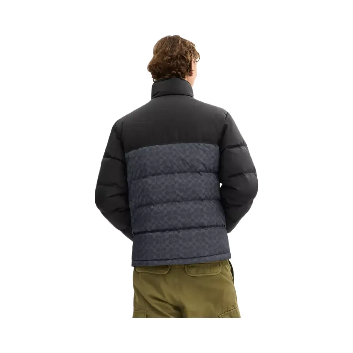 Coach Signature Down Jacket In Recycled Polyester in Charcoal Signature